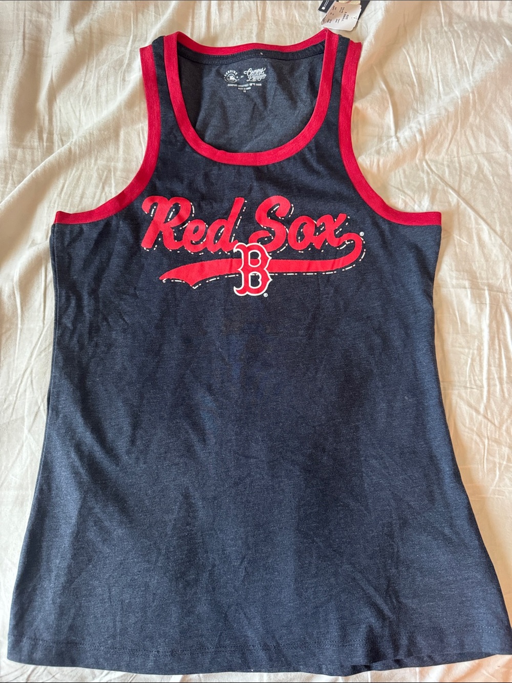 MLB Boston Red Sox Navy & Red Tank Top